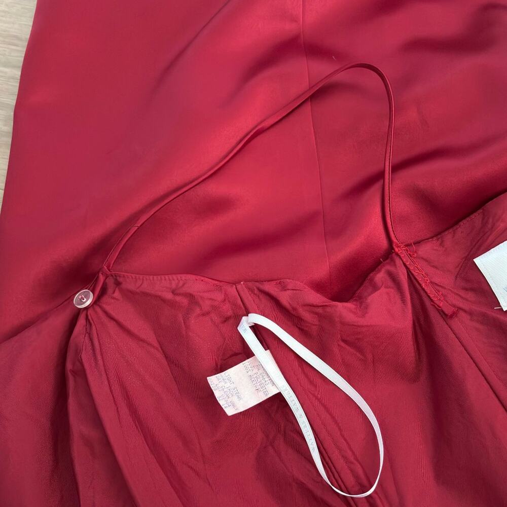 Vintage Watters & Watters Satin Maxi Dress 14 Red - Picture 10 of 10